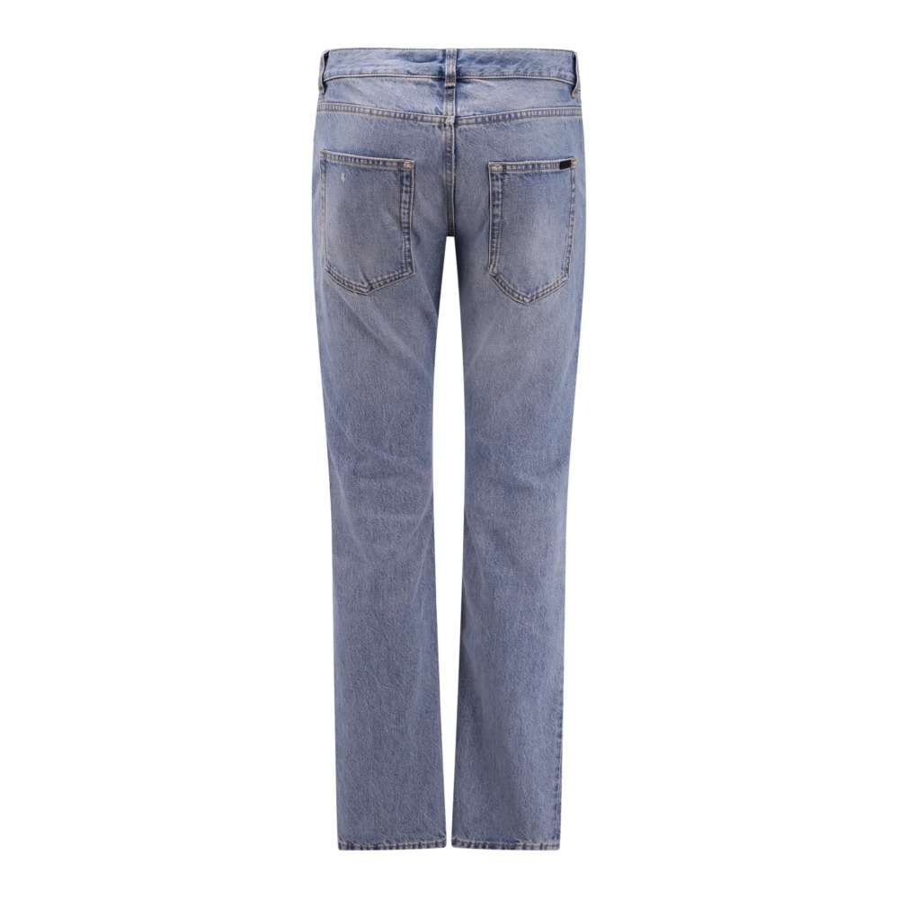 Saint Laurent Button Detailed Slim-Fit Jeans Blue Heren