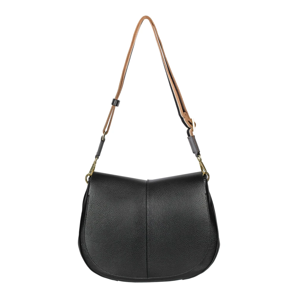 Gianni Chiarini Helena Round Leren Schoudertas Black Dames