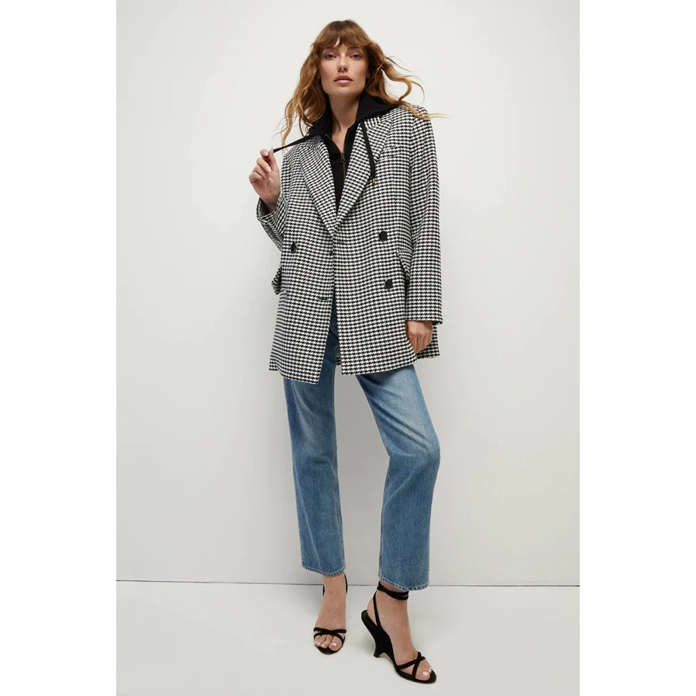 Veronica Beard Hutchinson Houndstooth Dickey Jas Black Dames