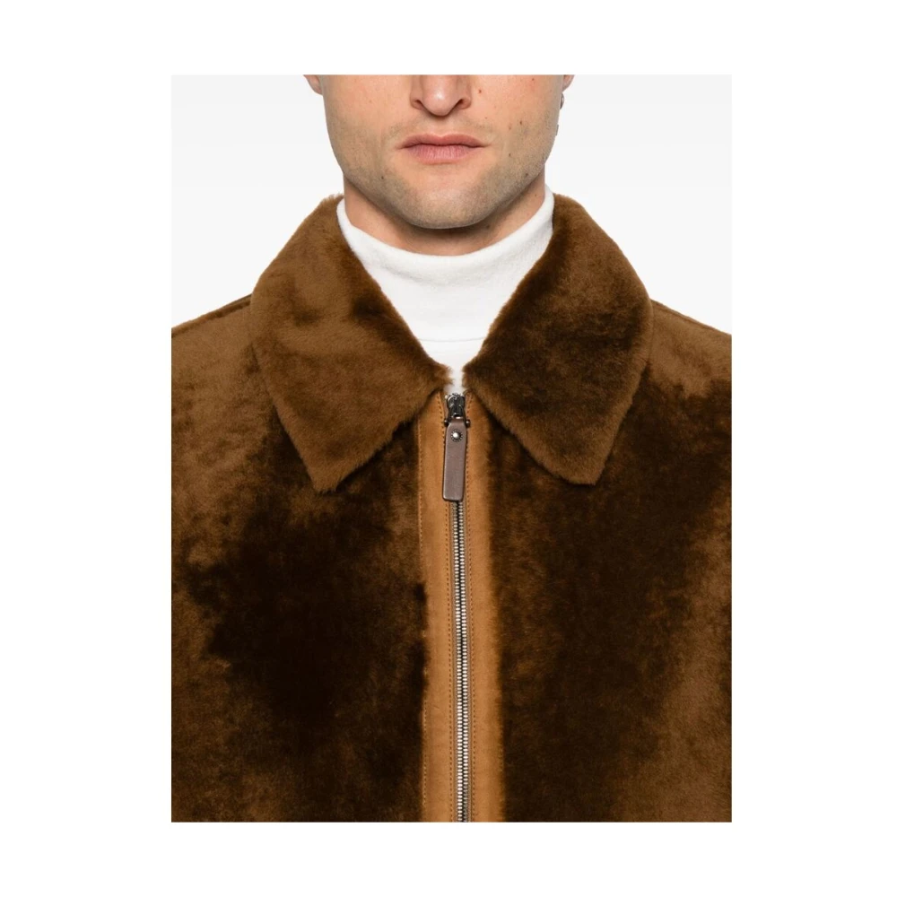 Canali Kameelbruine lamsvacht jas Brown Heren