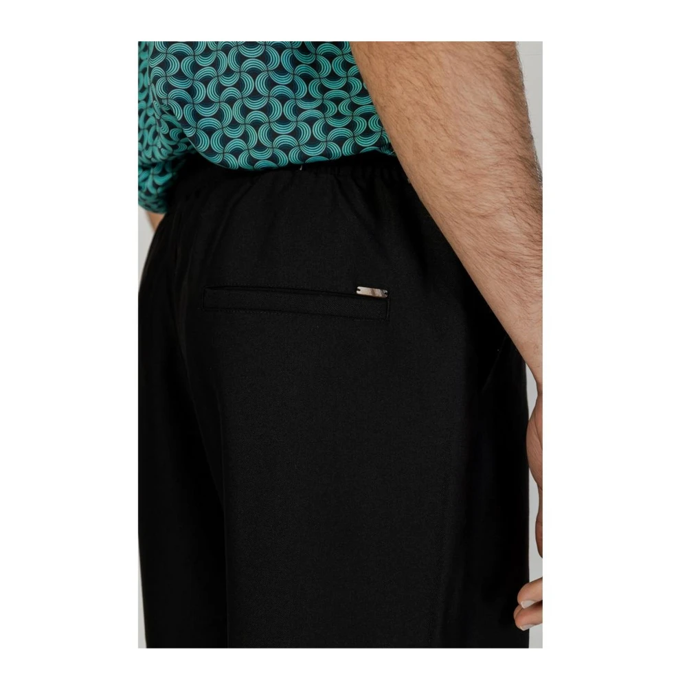 Gianni Lupo Polyester Blend Lage Kruis Broek Black Heren