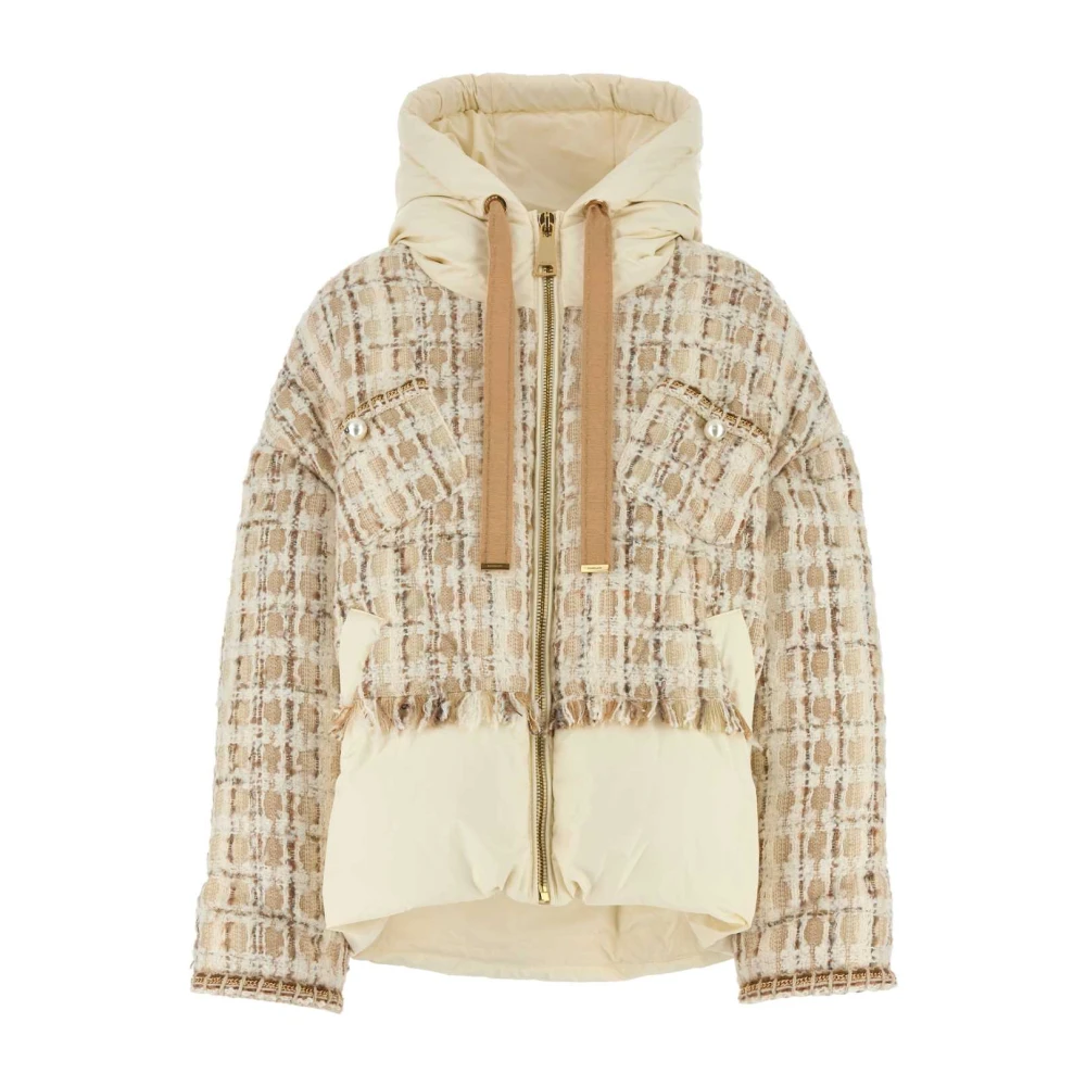Khrisjoy Stijlvolle Polyester Donsjas Beige Dames