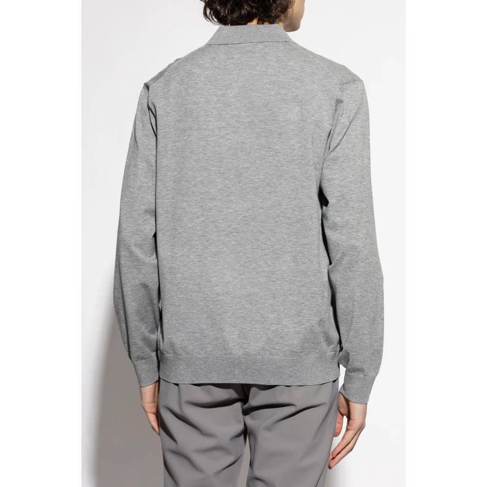 Theory Lange mouw polo Gray Heren
