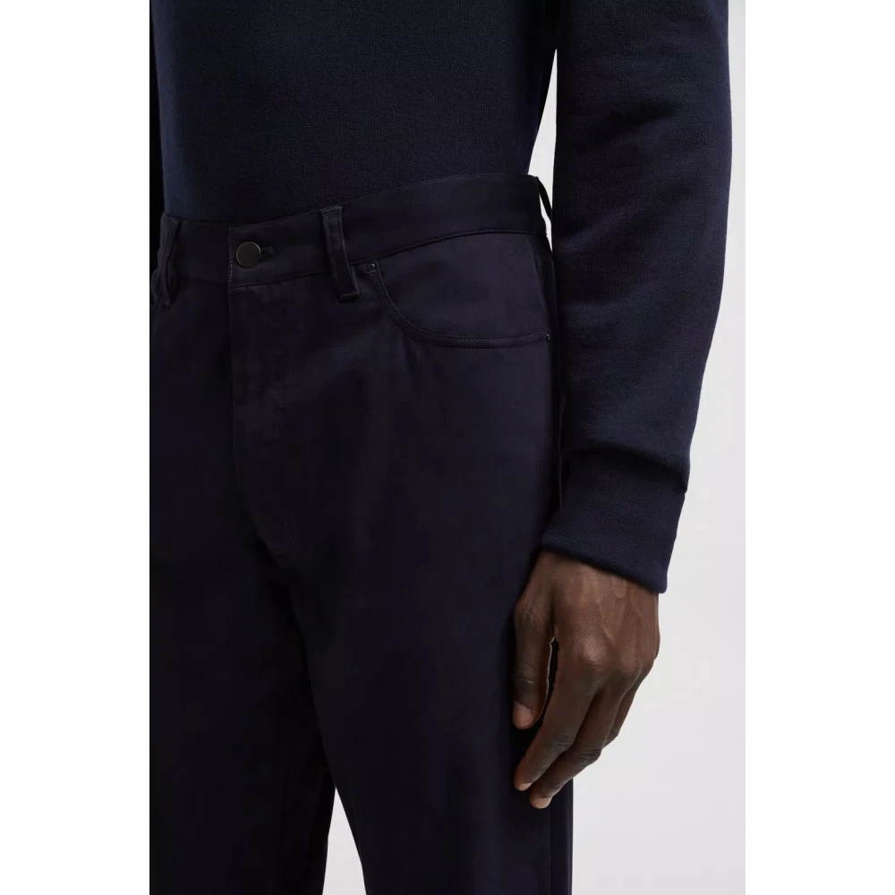 Moncler Navy Katoenen Broek Elegante Stijl Blue Heren