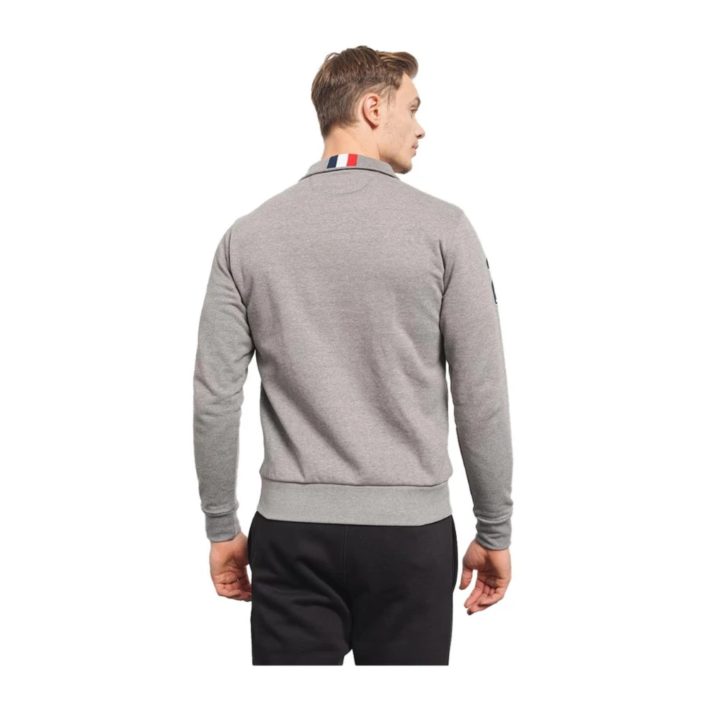 LA MARTINA Melange Grijs Katoen Zip Sweater Gray Heren