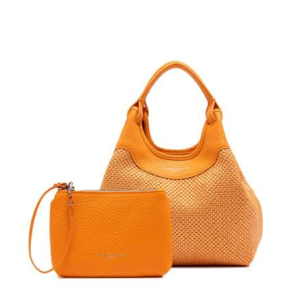 Gianni Chiarini Strooien handtas met leren handvatten Orange Dames
