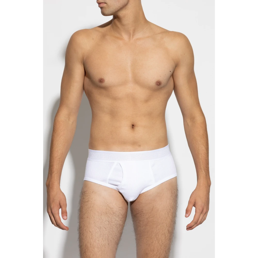 Moschino Ribgebreide slips White Heren