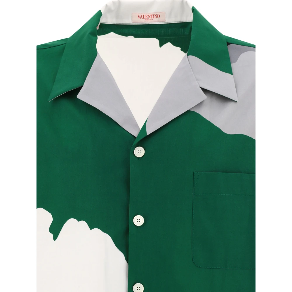 Valentino Katoenen Shirt Smeraldo Grigio Multicolor Heren