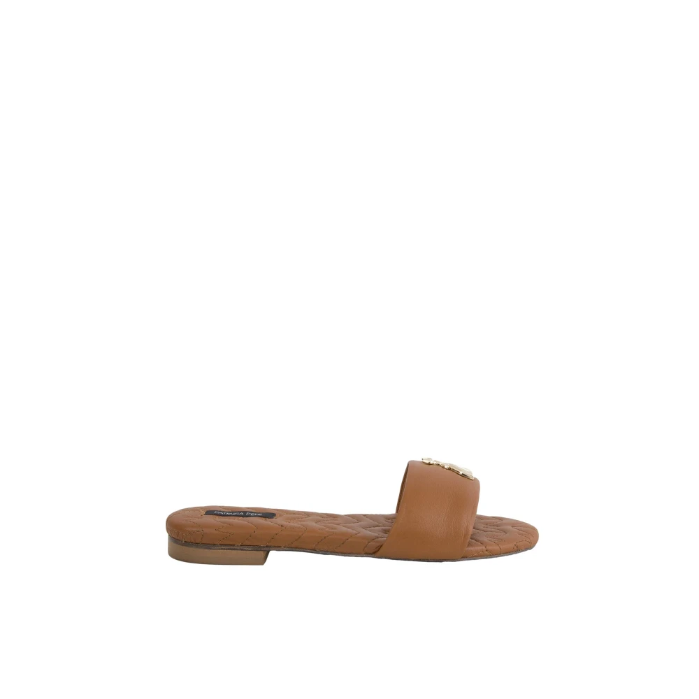 Patrizia Pepe Femme Marron Chaussures, Brun, Taille: 37 Eu Sandales En Cuir