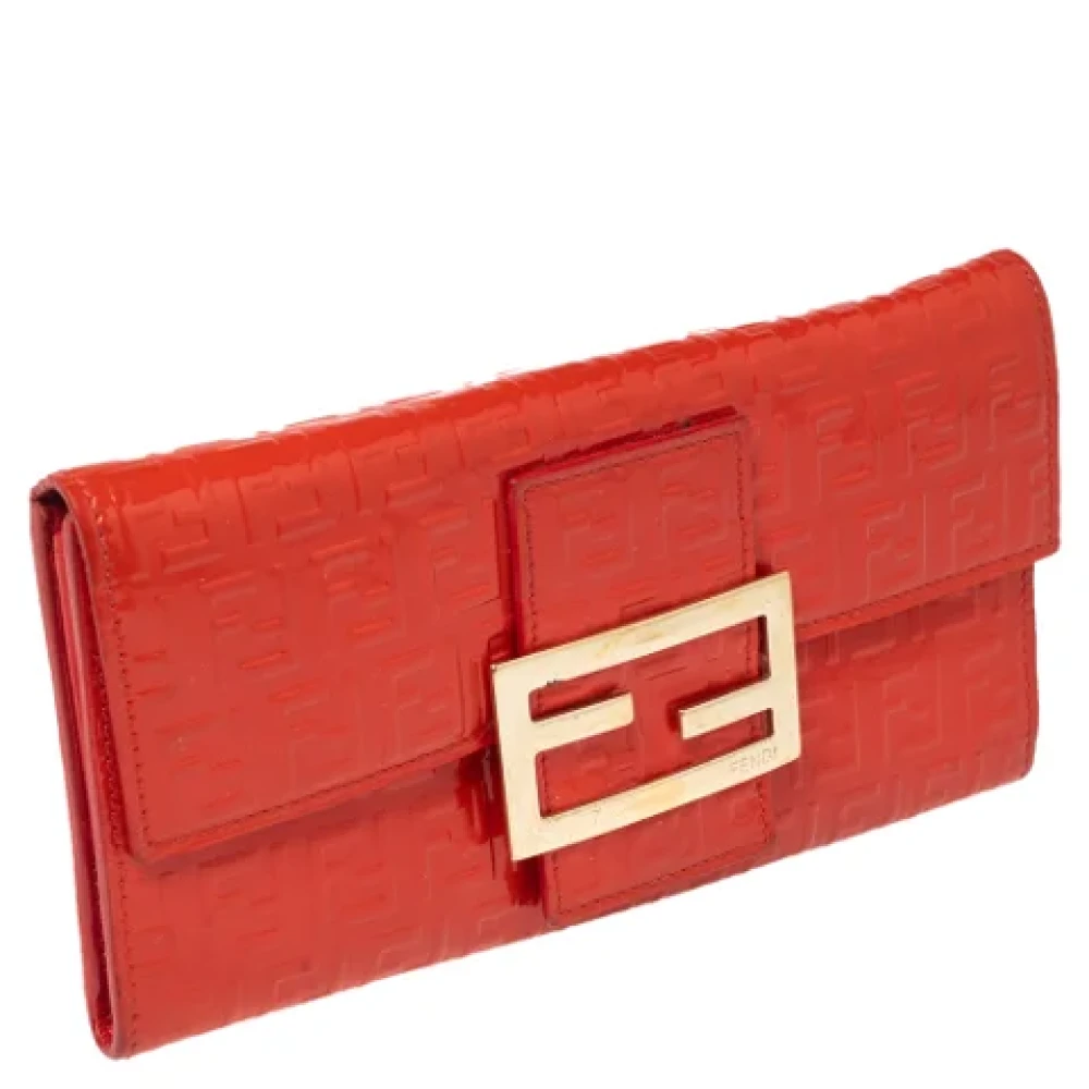 Fendi Vintage Pre-owned Leather wallets Orange Dames