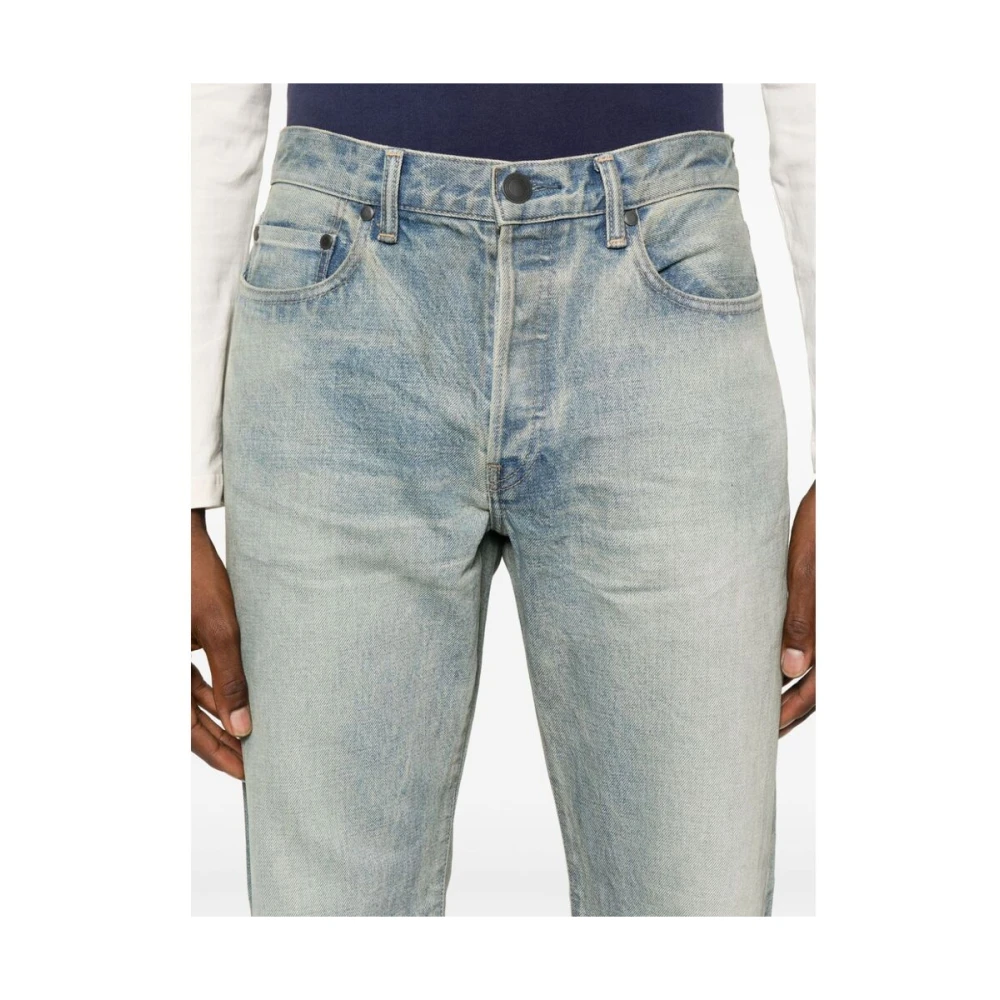 John Elliott Indigo Blauw Denim Tapered Slim Jeans Blue Heren