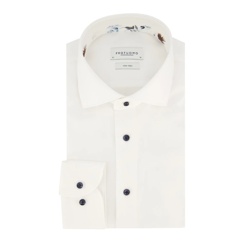 Profuomo Wit Slim Fit Business Overhemd White Heren
