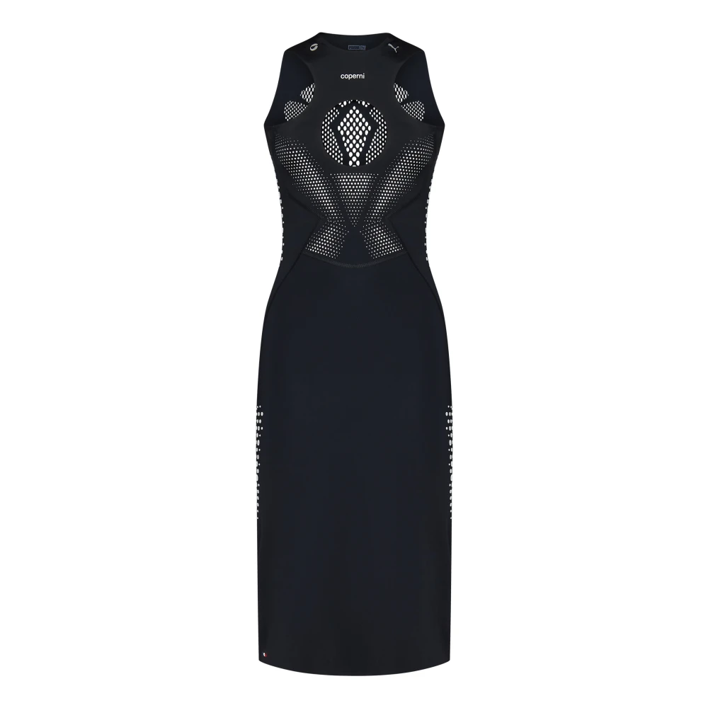 Coperni Zwarte Midi Jurk met Uitsnede Details Black Dames