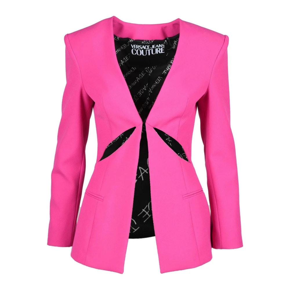 Versace Jeans Couture Elegante Jas met Polyestermix Pink Dames