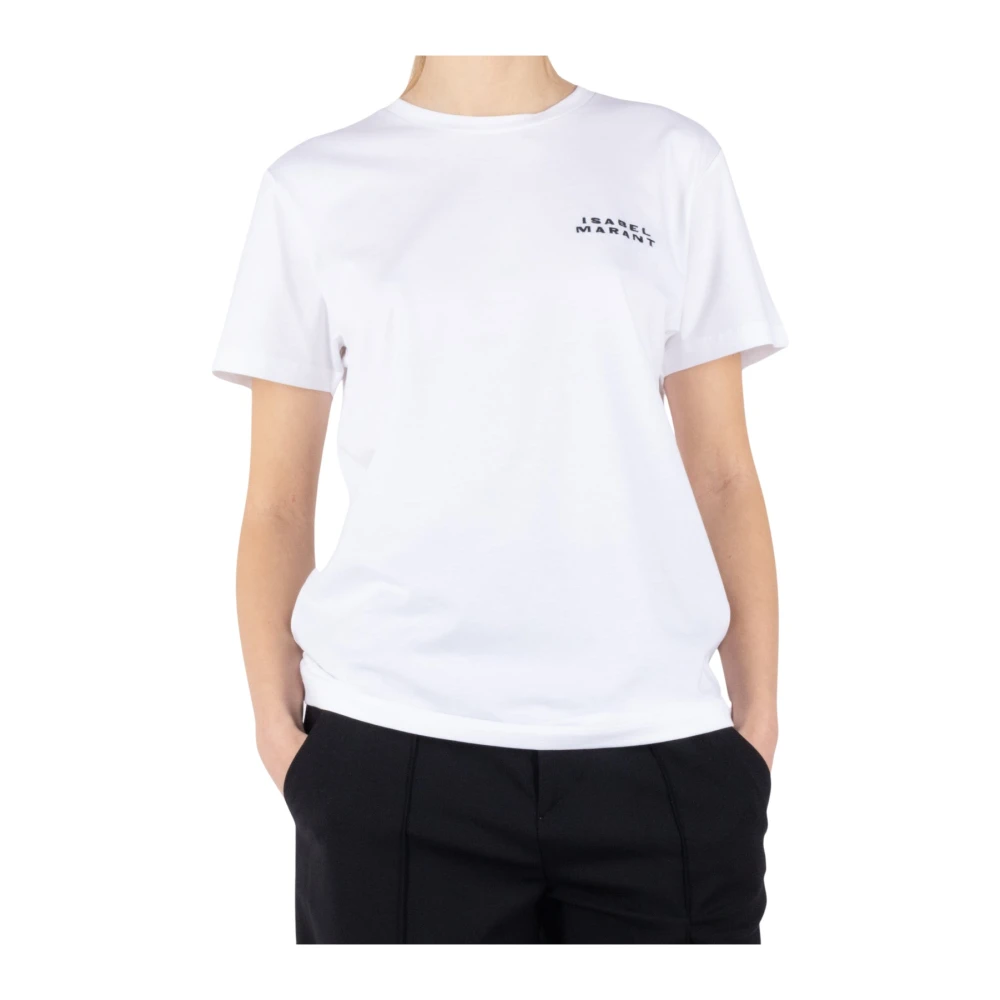 Isabel marant Witte Katoenen Logo T-Shirt White Dames