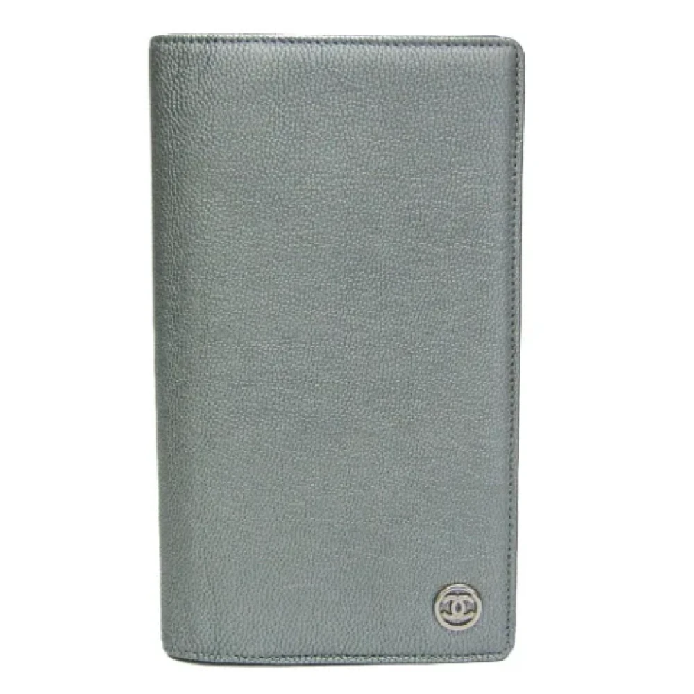 Chanel Vintage Pre-owned Leather wallets Gray Dames