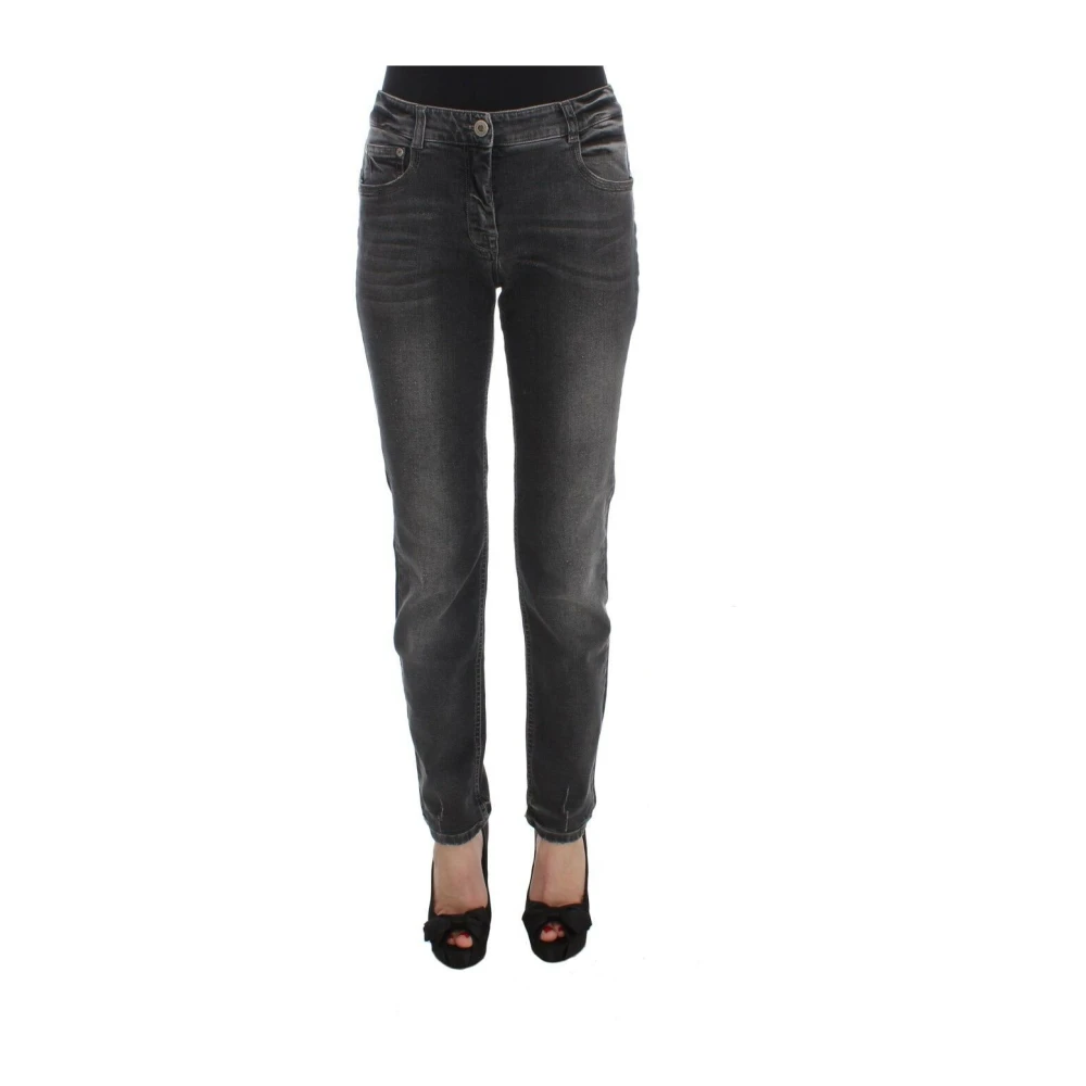 Ermanno Scervino Women's Gray Wash Cotton Blend Stretch Jeans Pants
