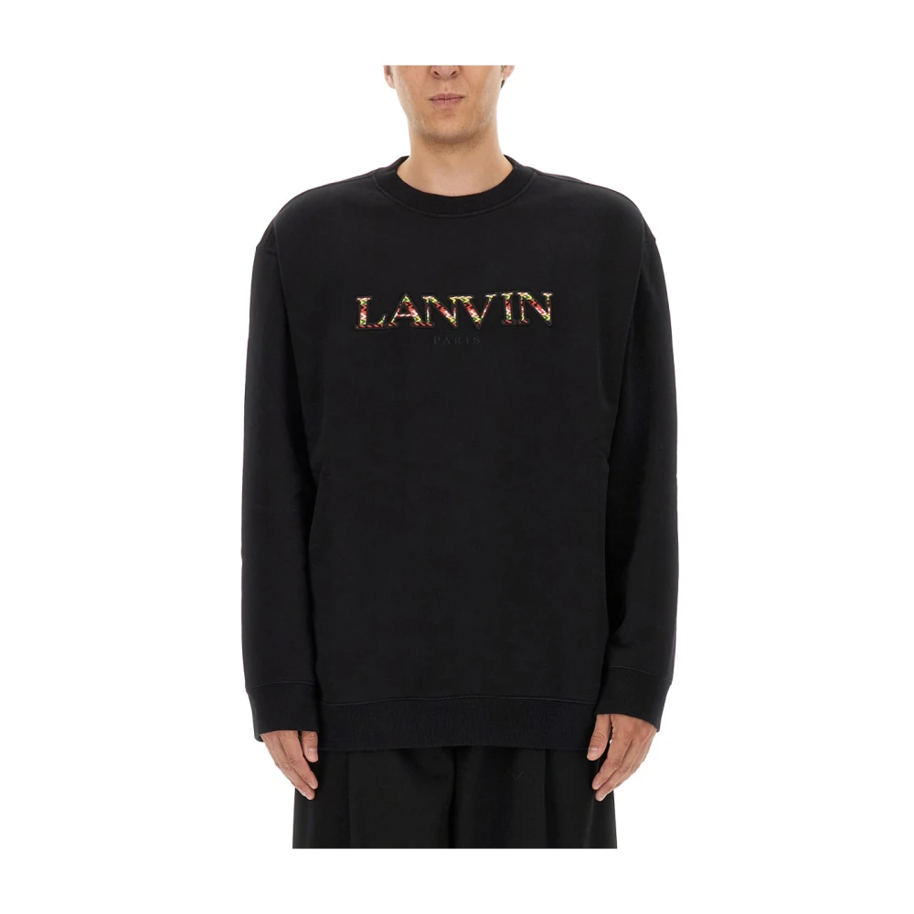 Lanvin Logo Sweatshirt Comfortabel en Stijlvol Black Heren
