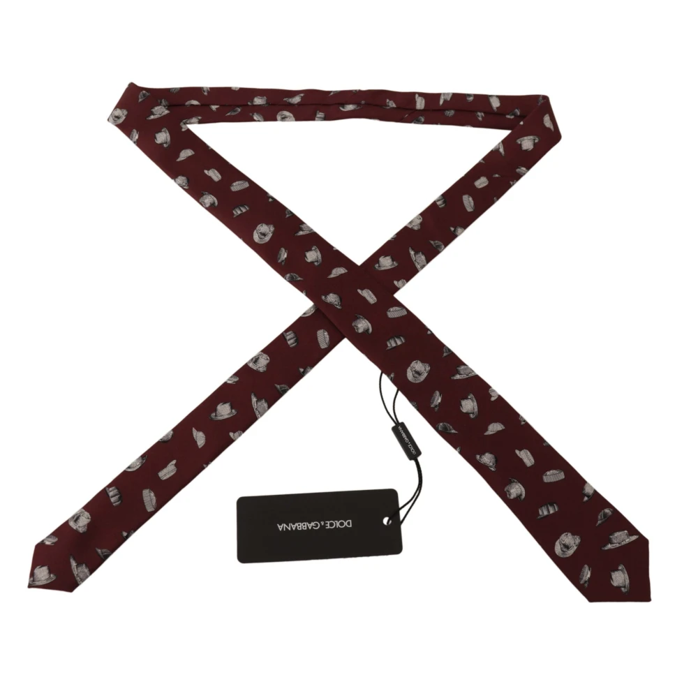 Dolce & Gabbana Maroon Zijden Formele Stropdas Red Heren