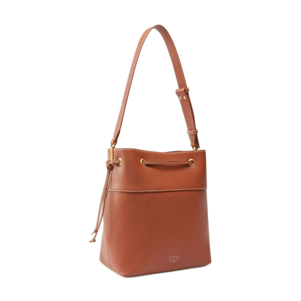 pinko Bruine Leren Handtas Elegante Stijl Brown Dames