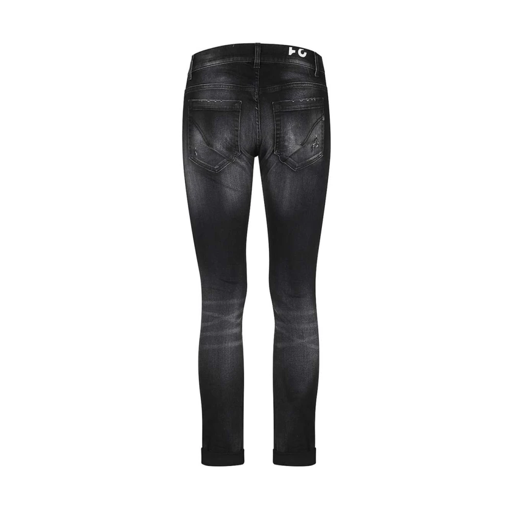 Dondup Distressed Stretch Denim Broek Black Heren