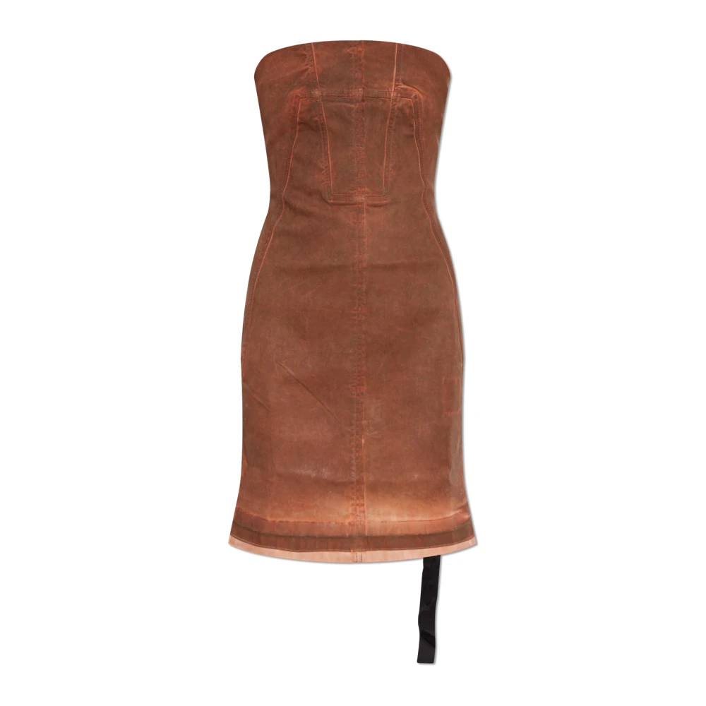 Rick Owens Korte Denim Jurk Brown Dames