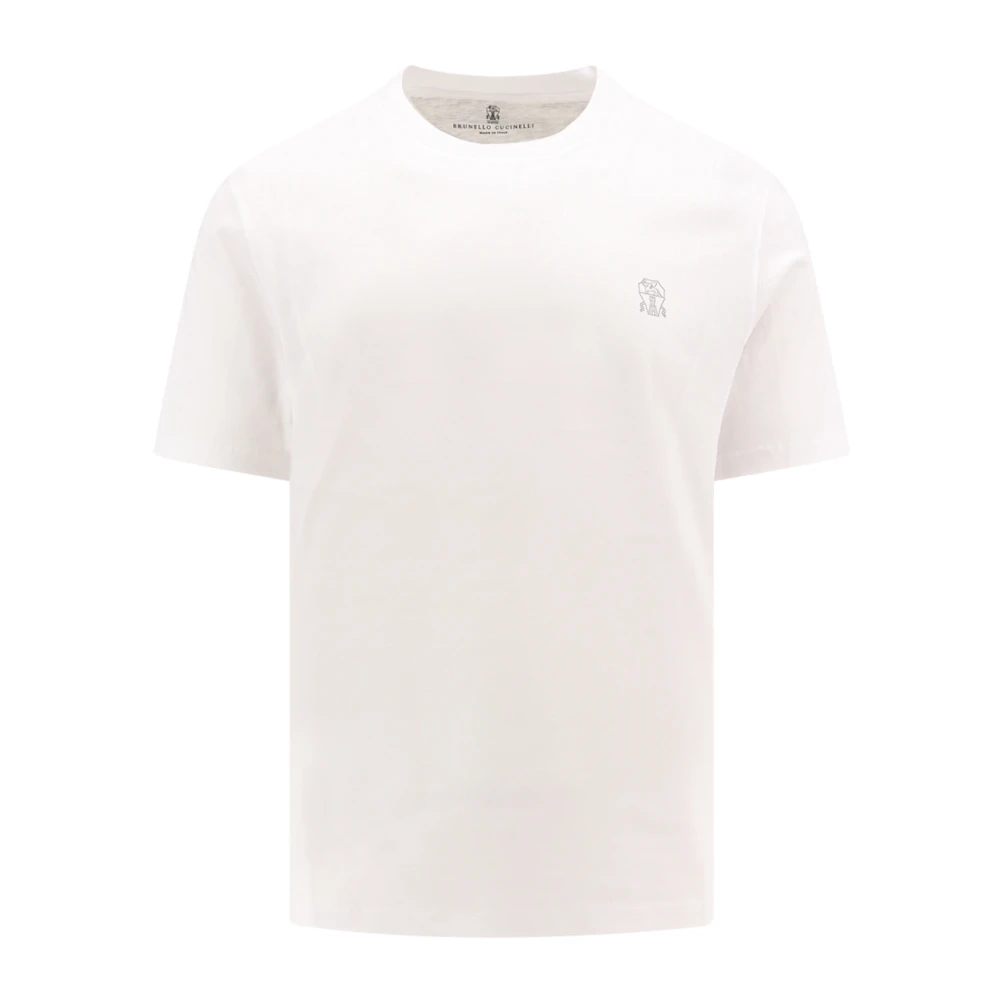 BRUNELLO CUCINELLI Wit Crew-neck T-shirt Gemaakt in Italië White Heren