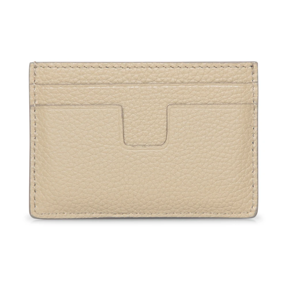 Tom Ford Elegante Leren Kaarthouder Organiser Beige Heren