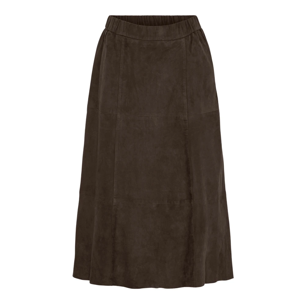 Notyz Damen Braun Midi Rock In A-Linie