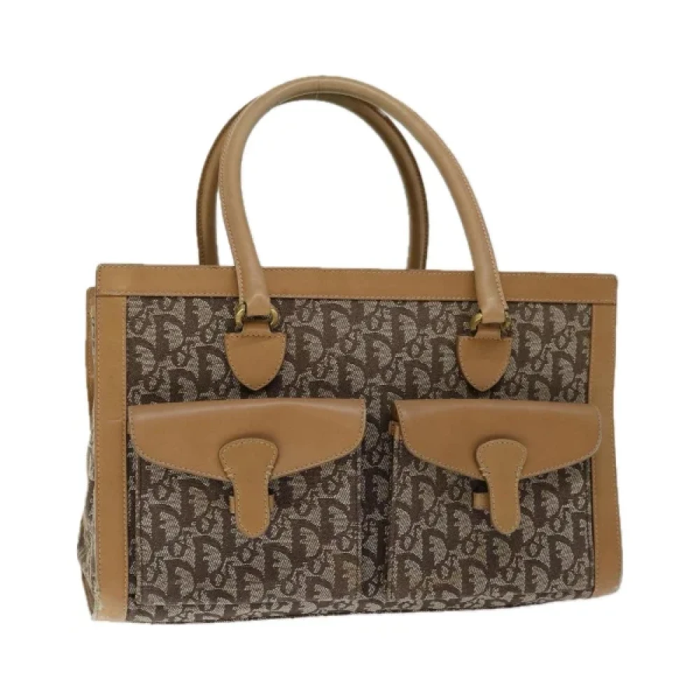 Dior Vintage Pre-owned Canvas handbags Beige Dames