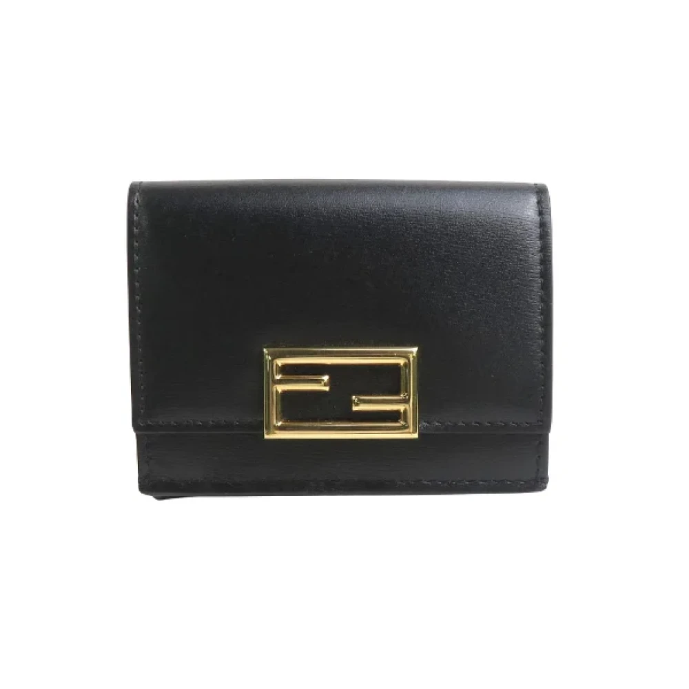 Fendi Vintage Pre-owned Leather wallets Black Unisex