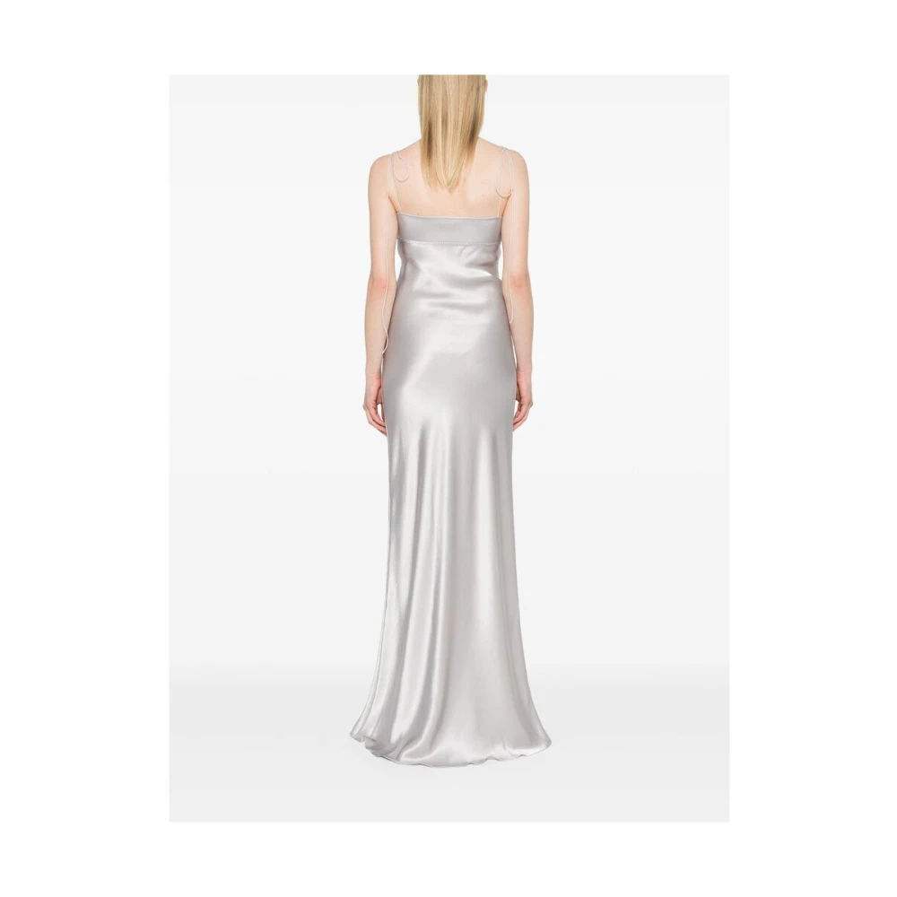 Anna October Grijze Slip Jurk met Bustier Halslijn Gray Dames