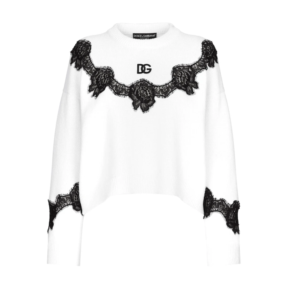 Dolce & Gabbana Stijlvolle Sweater met Uniek Ontwerp White Dames