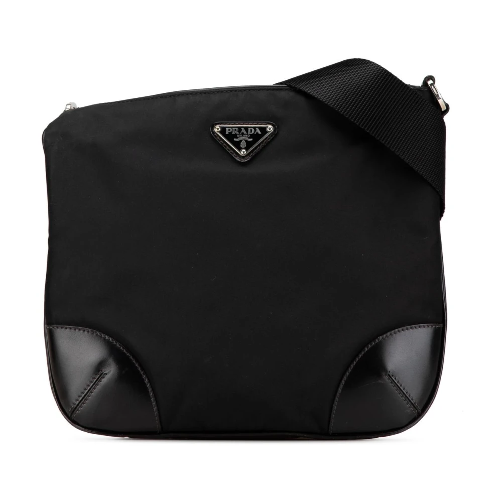 Prada Vintage Women's Black Pre-Owned Vintage Nylon Crossbody Bag