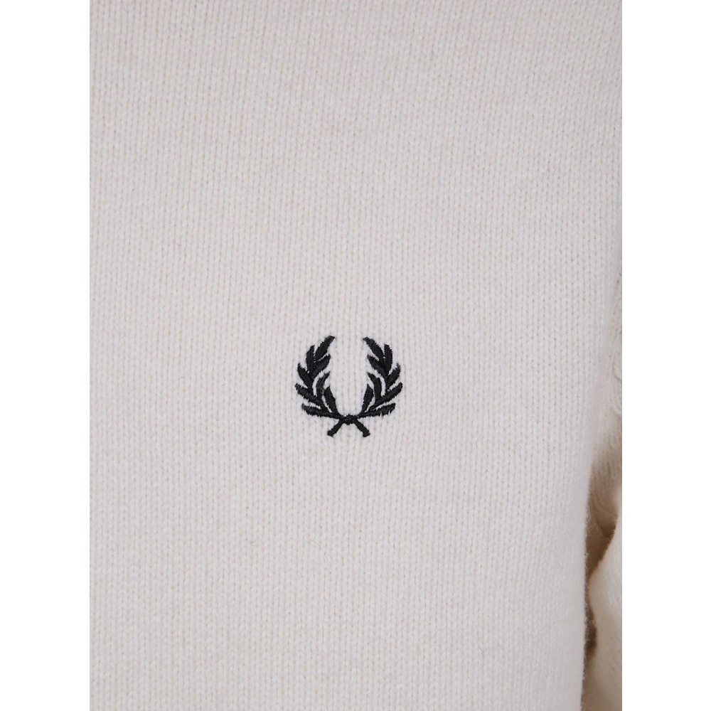 Fred Perry Chunky Rib Zip Cardigan Beige Heren
