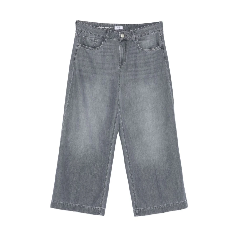 Liu Jo Women's Gray Straight Fit Jeans, W25, Cropped Flared Jeans