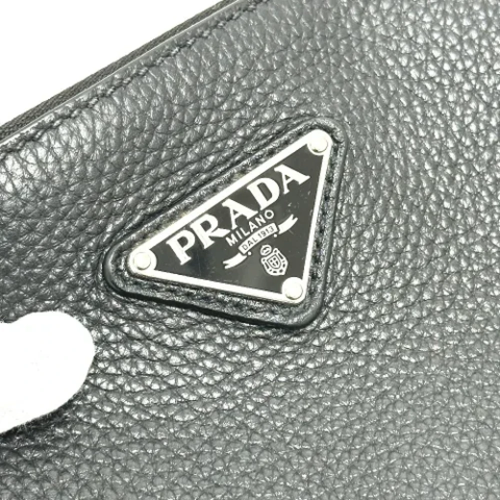 Prada Vintage Pre-owned Leather clutches Black Dames