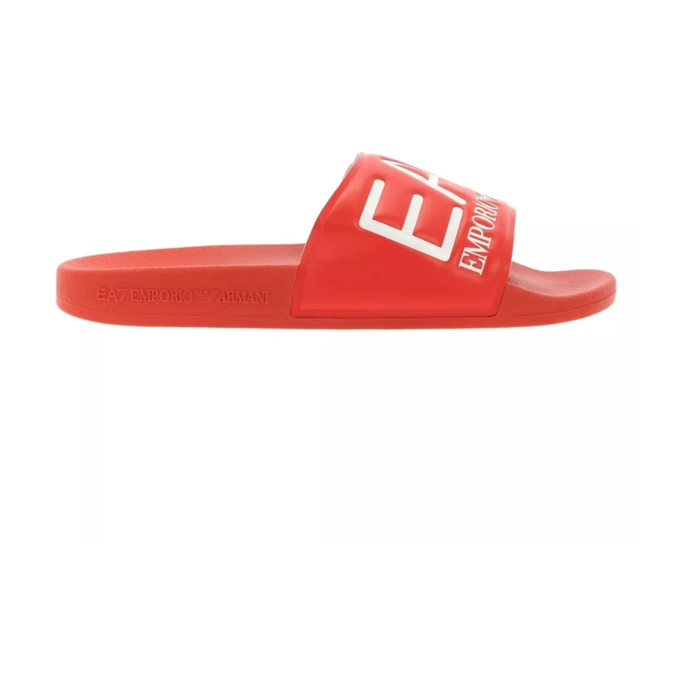 Emporio Armani Ea7 Mannelijk Rood Schoenen Heren, 41 Eu, Rode Flip Flops En Slippers