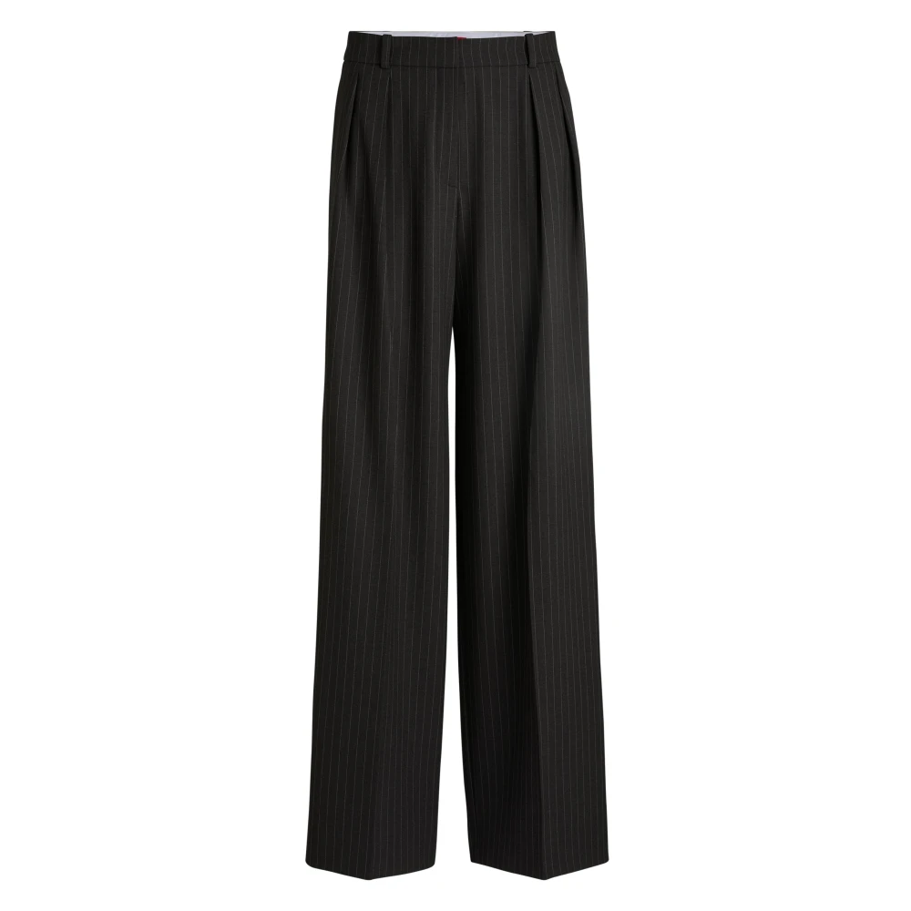 Hugo Boss Elegant Wide Leg Trousers Black Dames