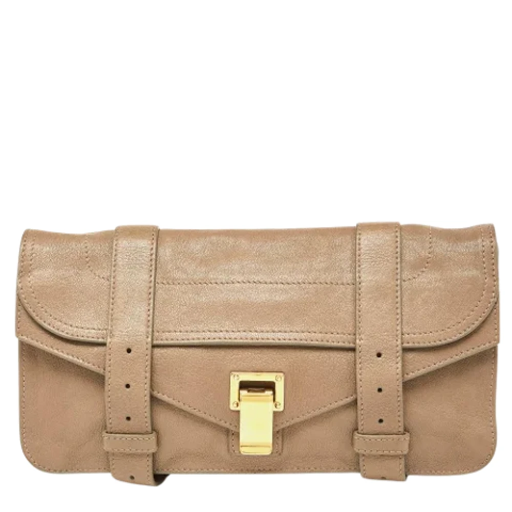 Proenza Schouler Pre-owned Leather clutches Beige Dames