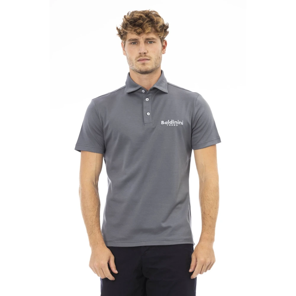Baldinini Polo Shirt met Geborduurd Logo Gray Heren