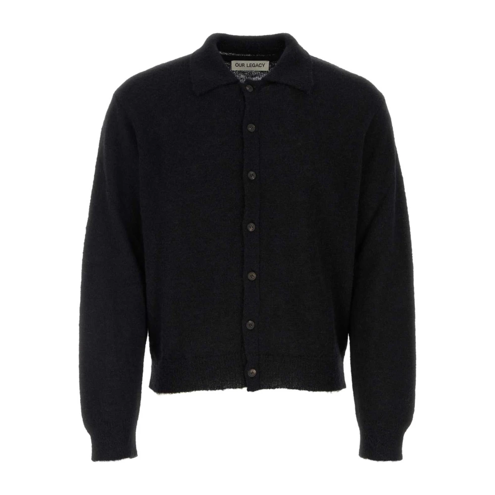 Our Legacy Men's Black Alpaca Blend Cardigan - Cardigans - L - Knitwear