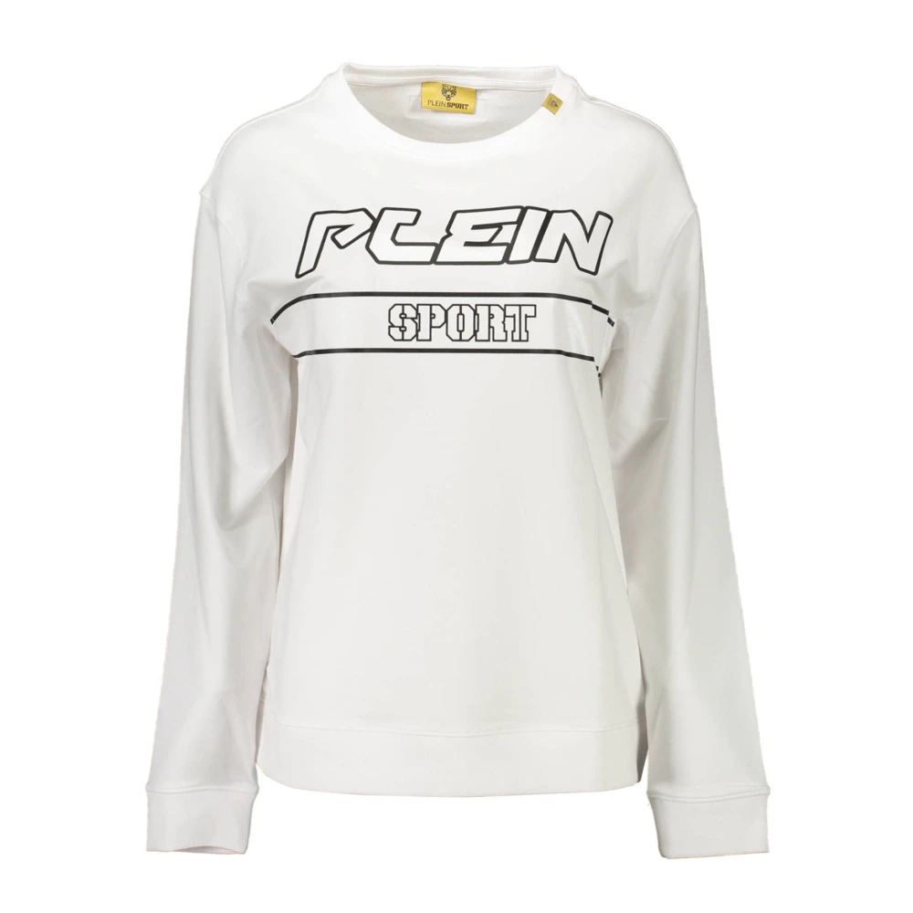 Plein Sport Snygg Långärmad Sweatshirt med Kontrastdetaljer White, Dam