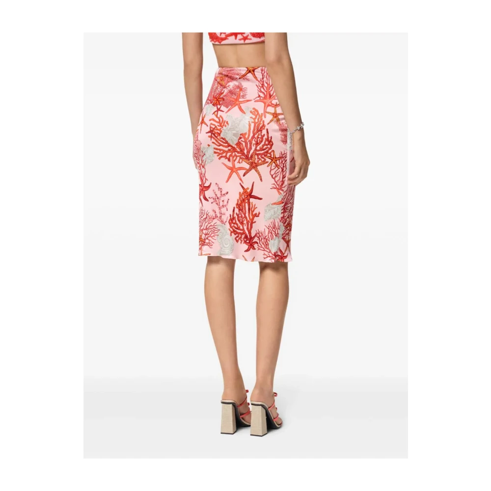 Versace Barocco Sea Print Rok Roze Pink Dames
