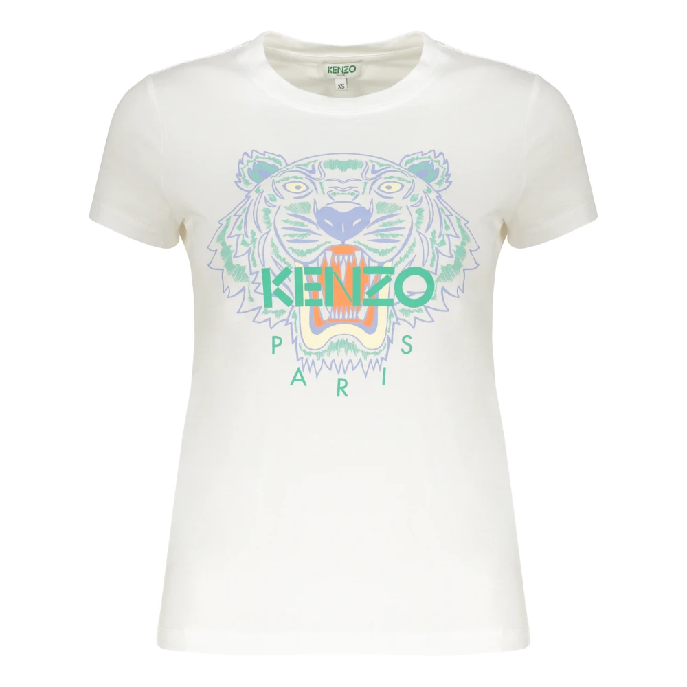 Kenzo Maxi Print Katoenen T-shirt White Dames