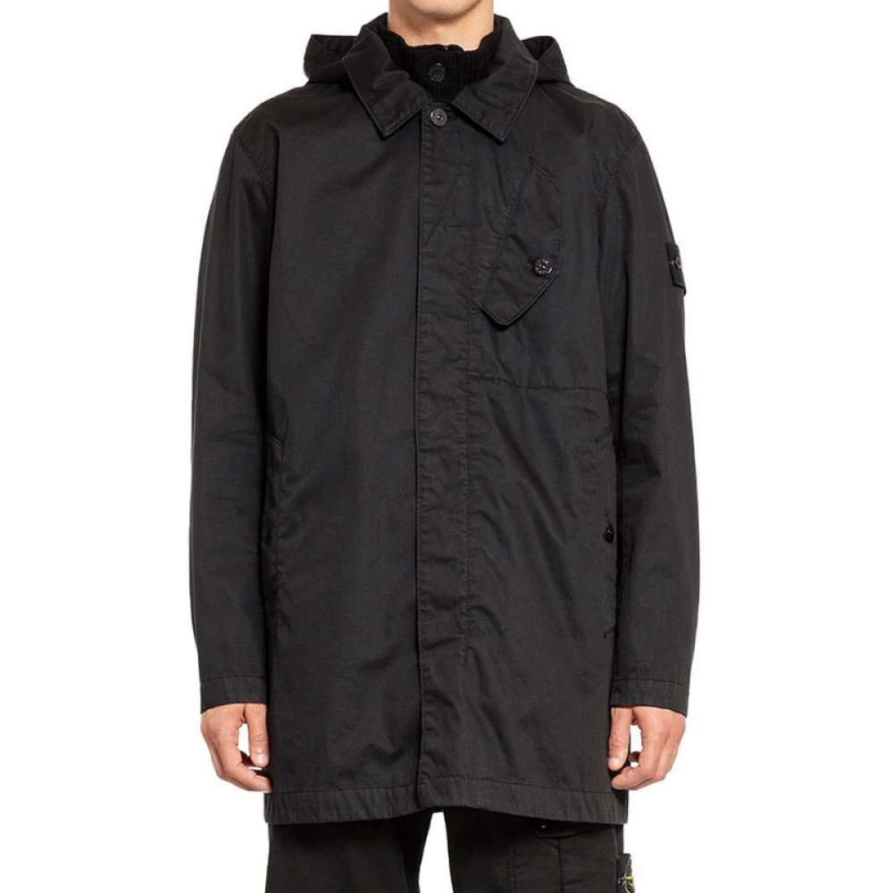 Stone Island Stijlvolle Jas voor Mannen Black Heren