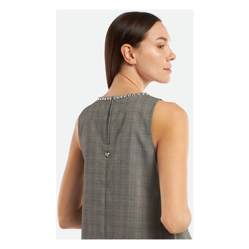 Twinset Grijze Prins van Wales Jurk Gray Dames