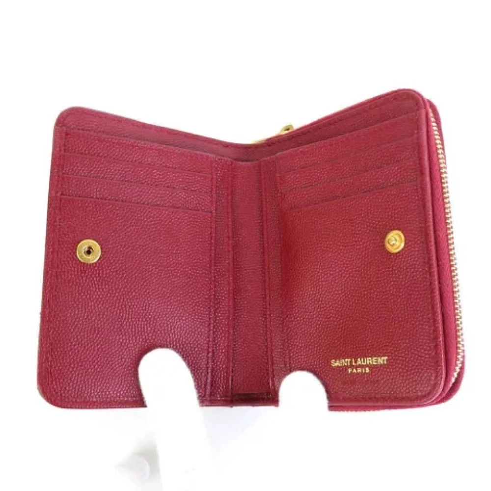 Yves Saint Laurent Vintage Pre-owned Leather wallets Red Dames
