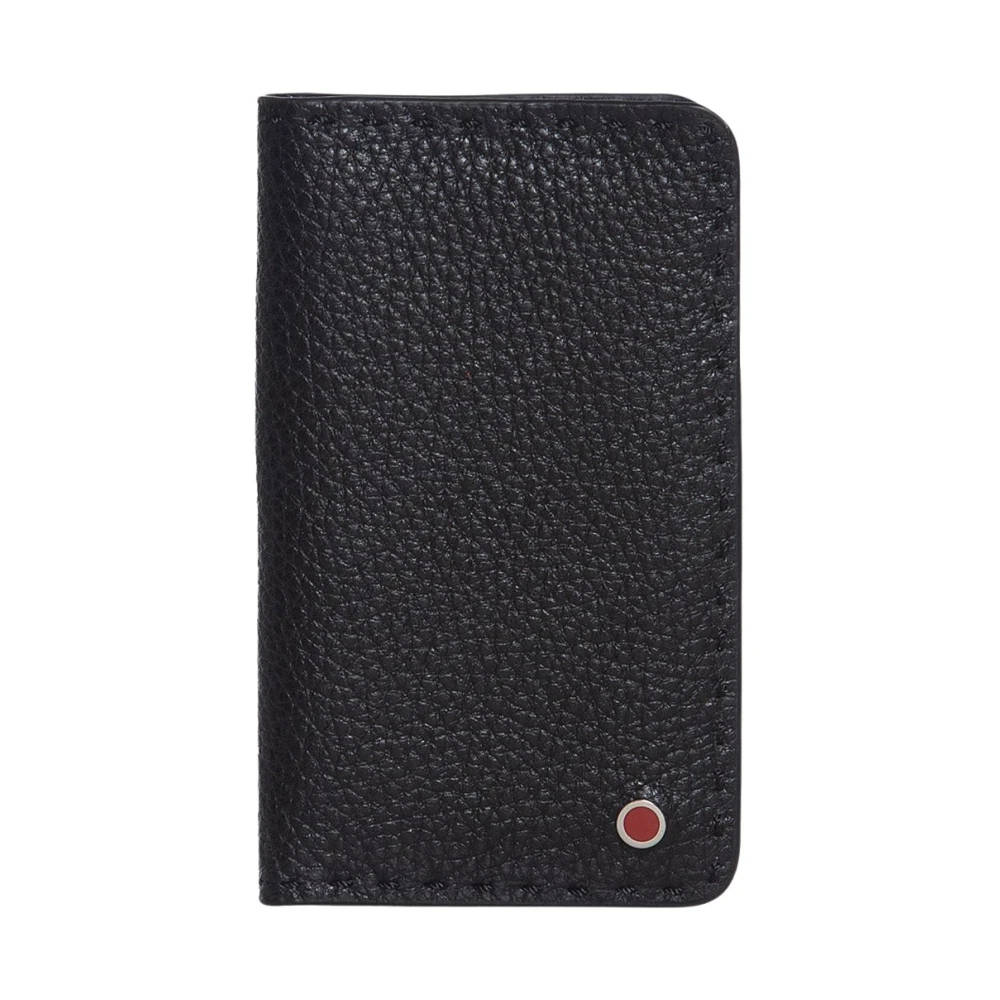 Kiton Zwarte Reisportemonnee van Hertenleer Black Heren