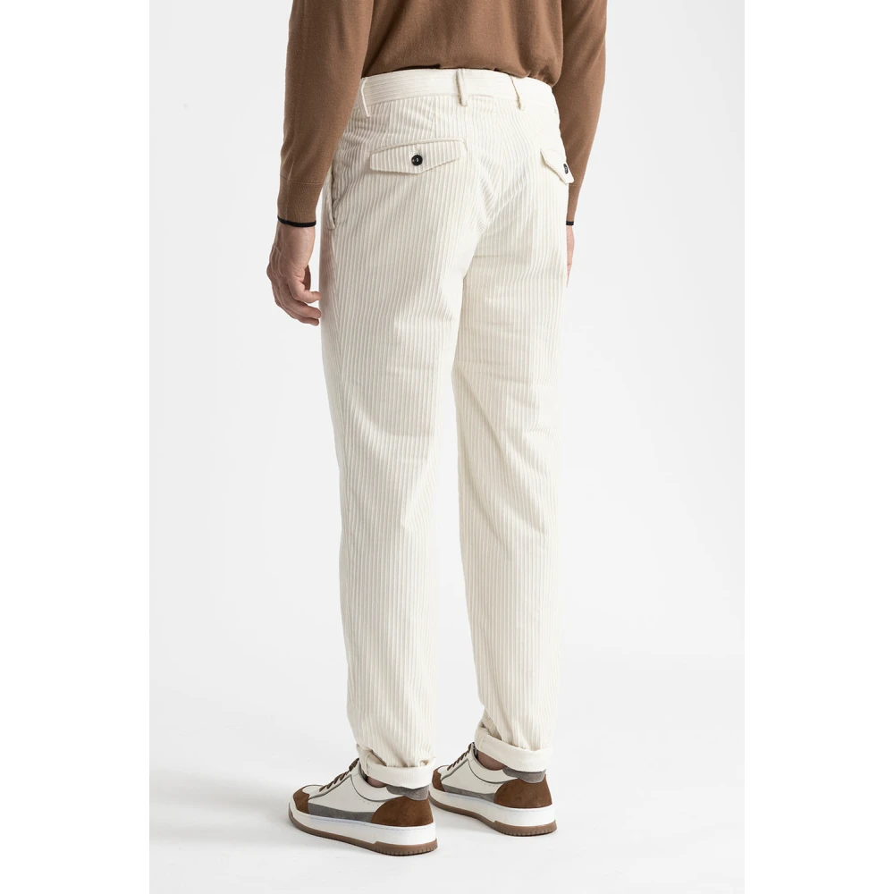 PESERICO Franse corduroy chino broek White Heren